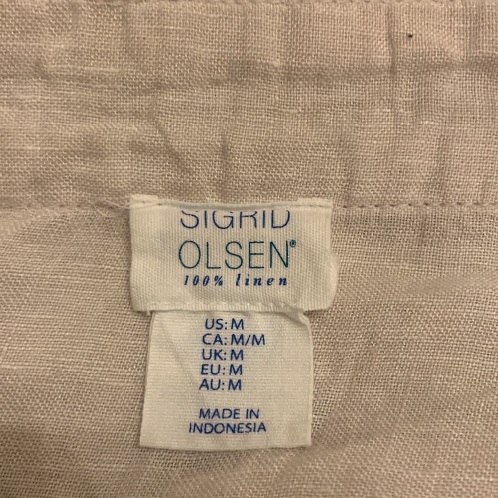 Sigrid Olsen Linen V Neck Tunic- Size M - image 3